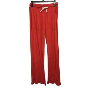 Marine Layer Lounge Pants Small Salmon Drawstring Waffle Wide Leg Casual